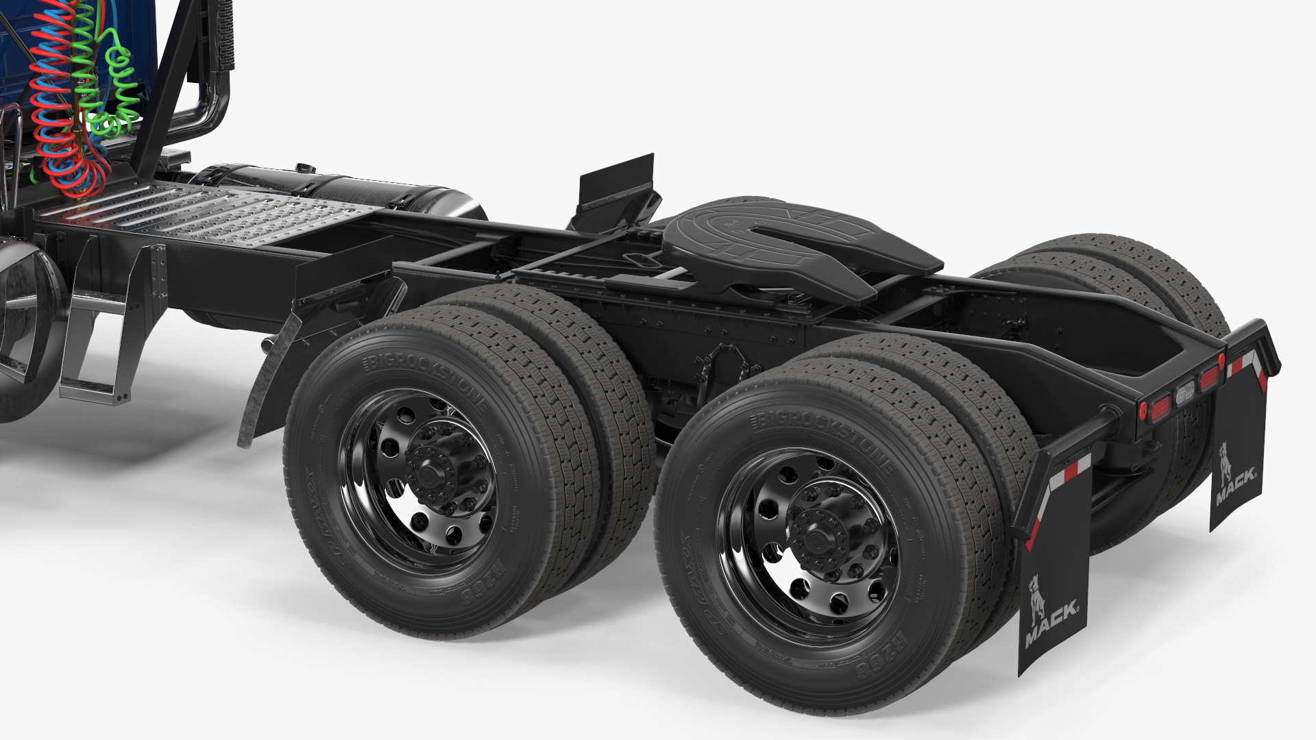 Mack Medium Duty Truck Blue Rigged 3D model