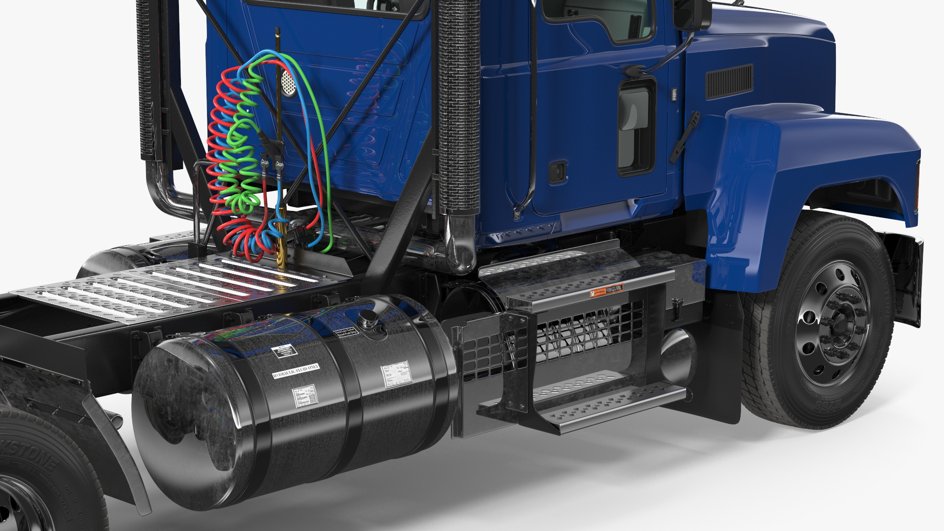 Mack Medium Duty Truck Blue Rigged 3D model