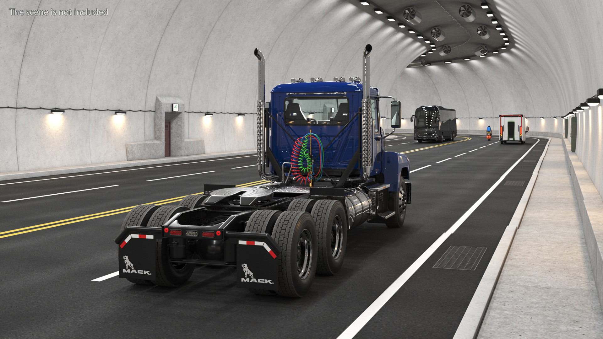 Mack Medium Duty Truck Blue Rigged 3D model