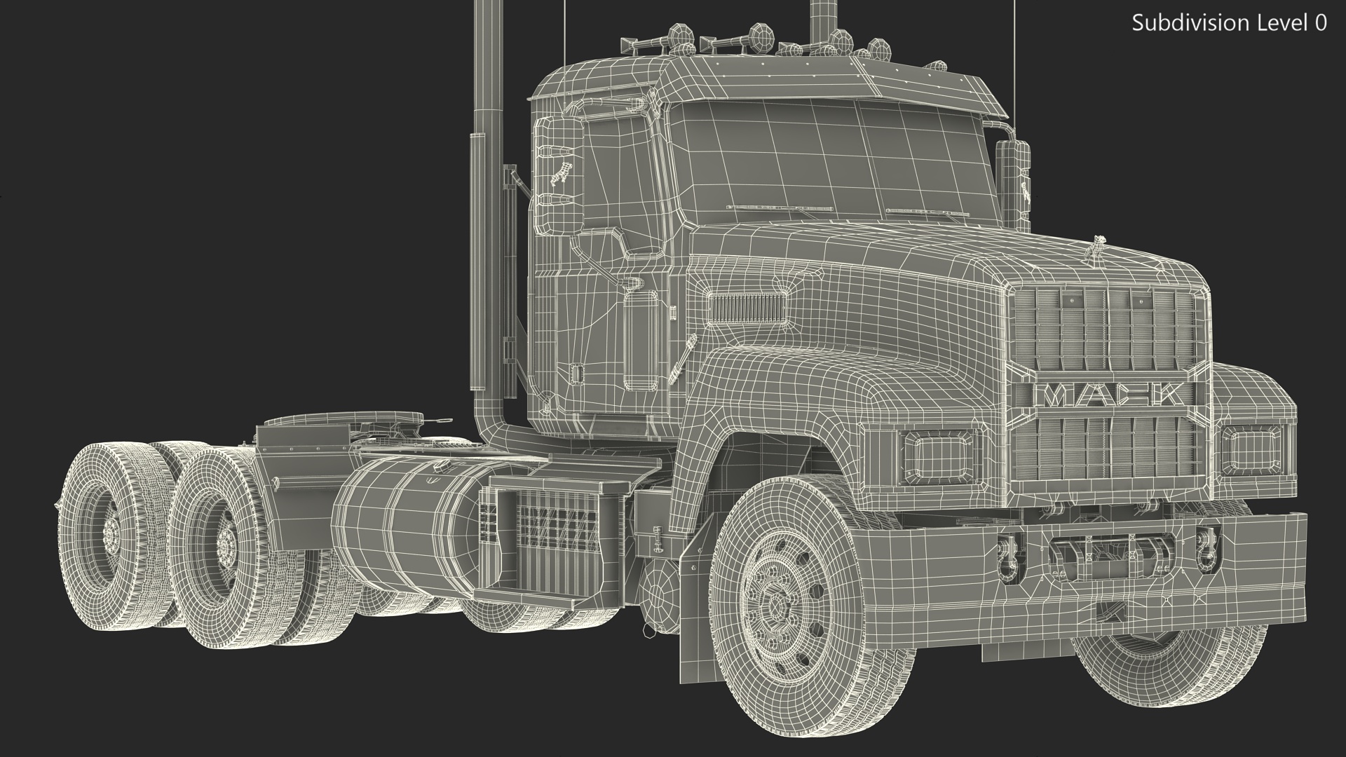 Mack Medium Duty Truck Blue Rigged 3D model
