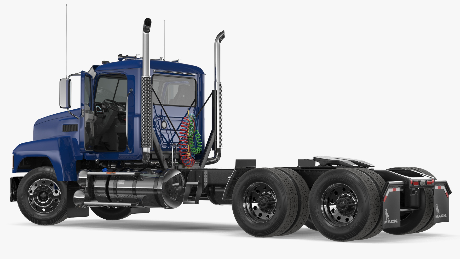 Mack Medium Duty Truck Blue Rigged 3D model