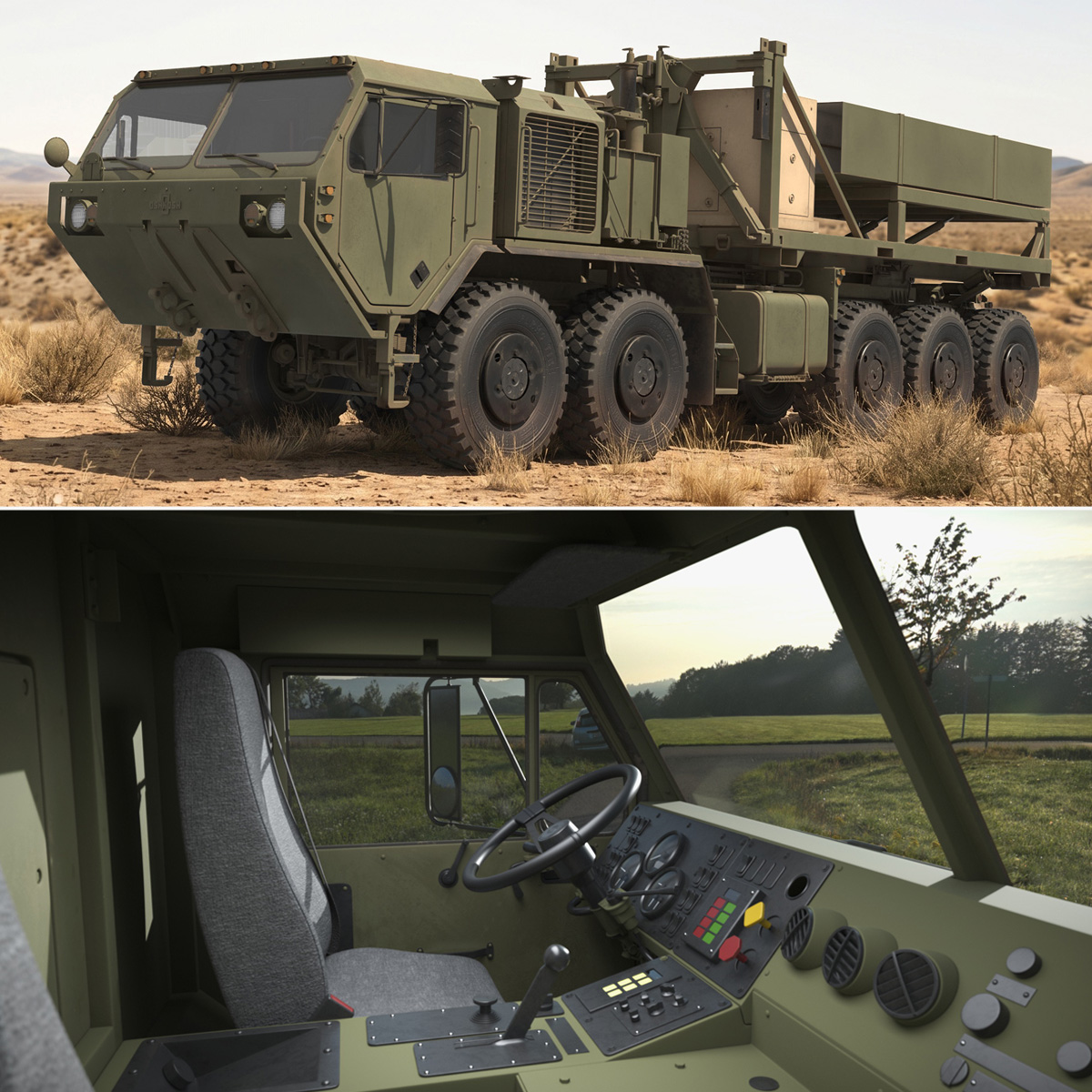Blackbeard Hypersonic Missile Launcher on Truck 3D model preview