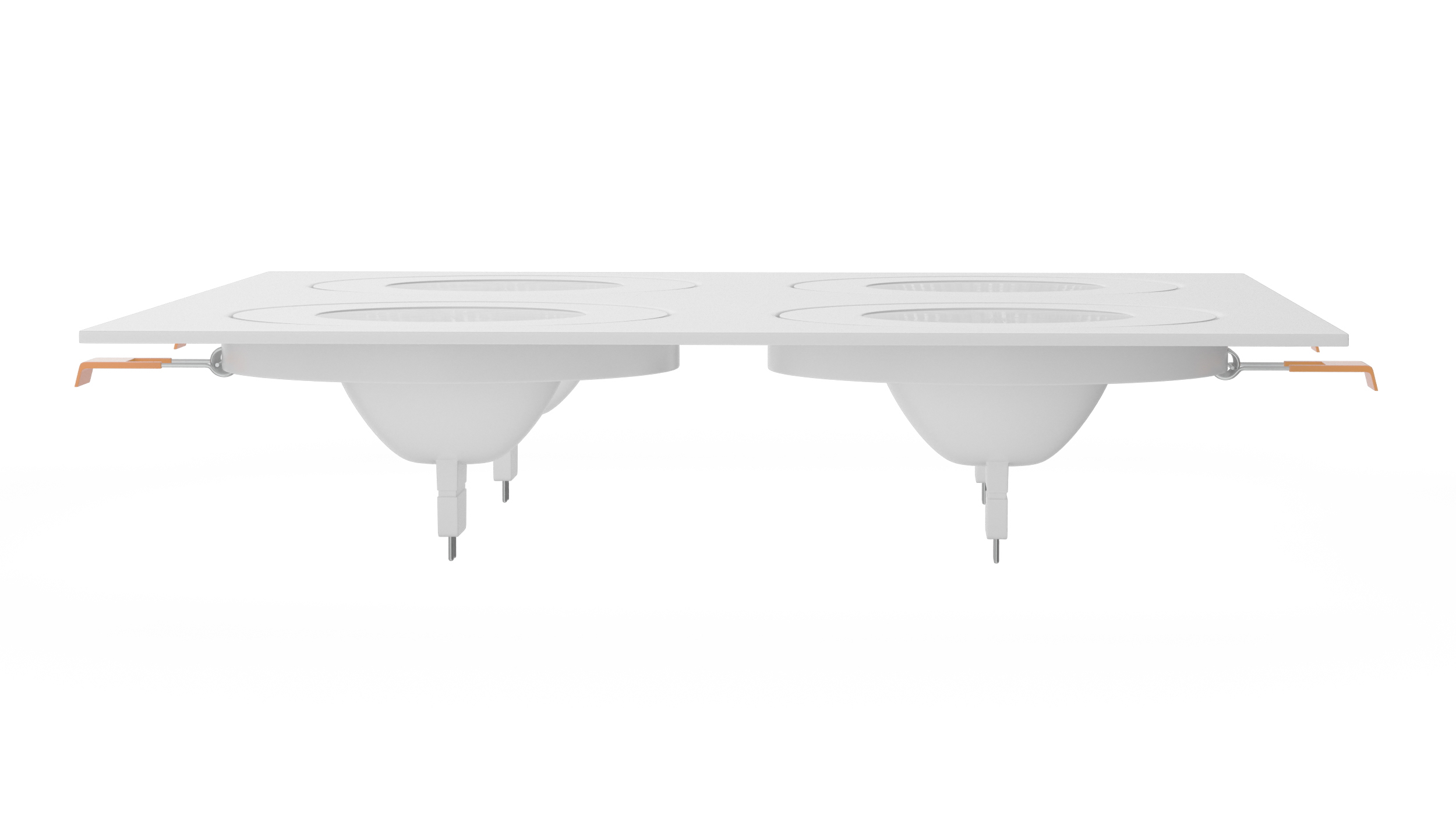 Square Surface Mount 4 Light Luminaire White 3D model