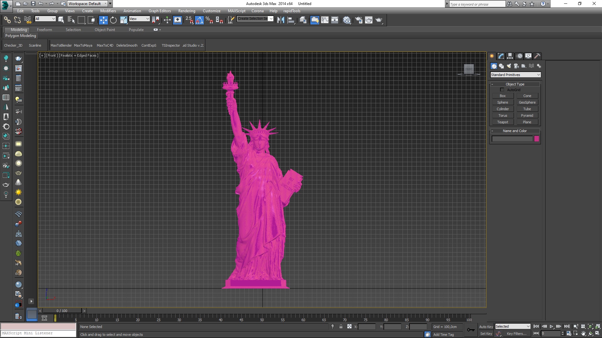 Statue of Liberty without Pedestal for 3D Print 3D