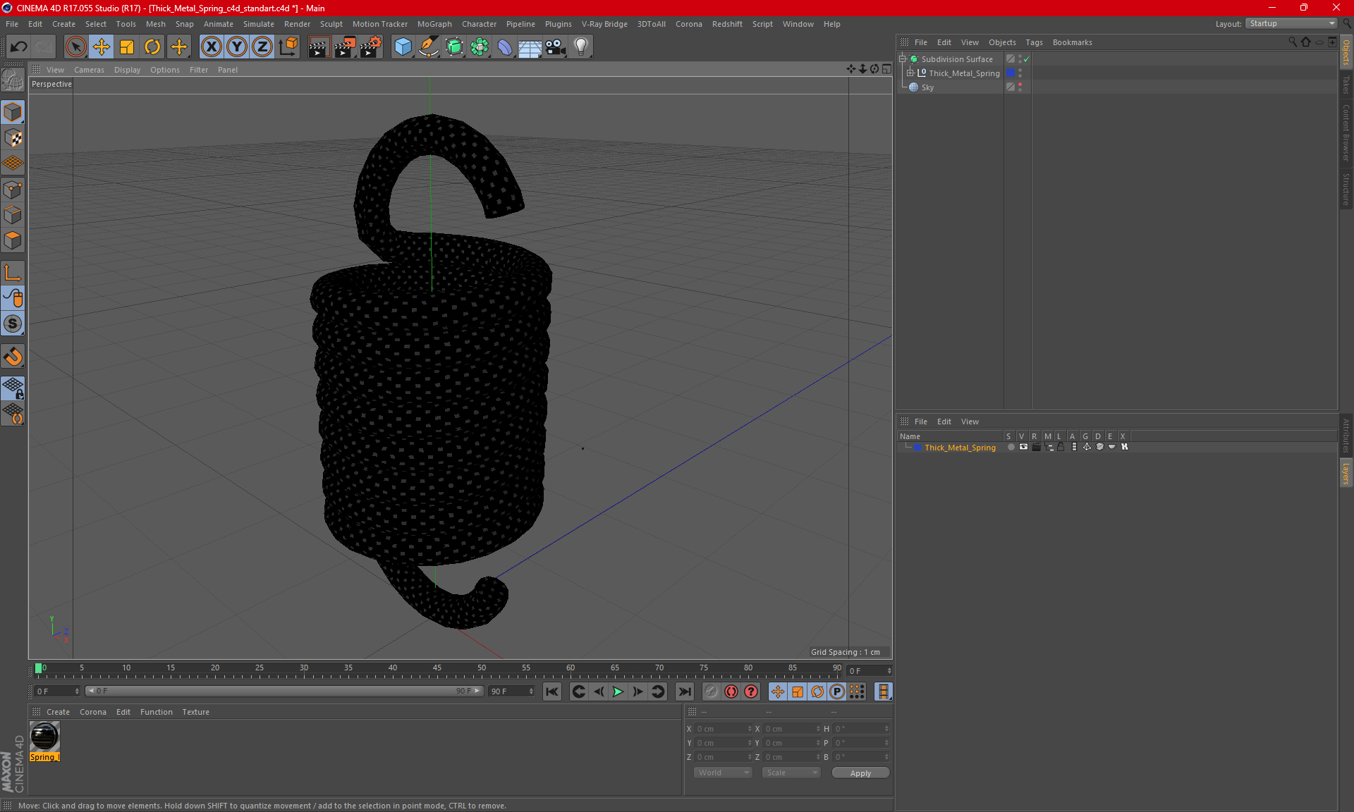 3D Thick Metal Spring model
