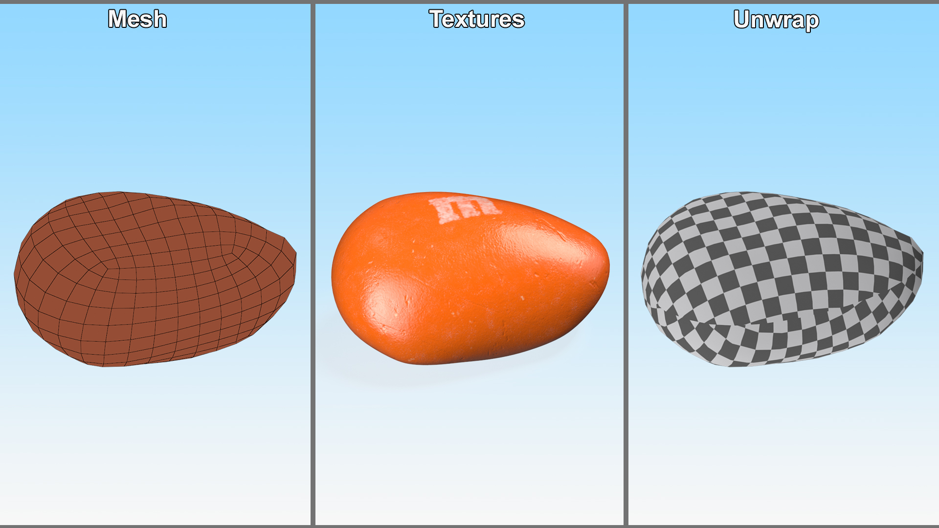 3D model M and Ms Nut Candy Orange