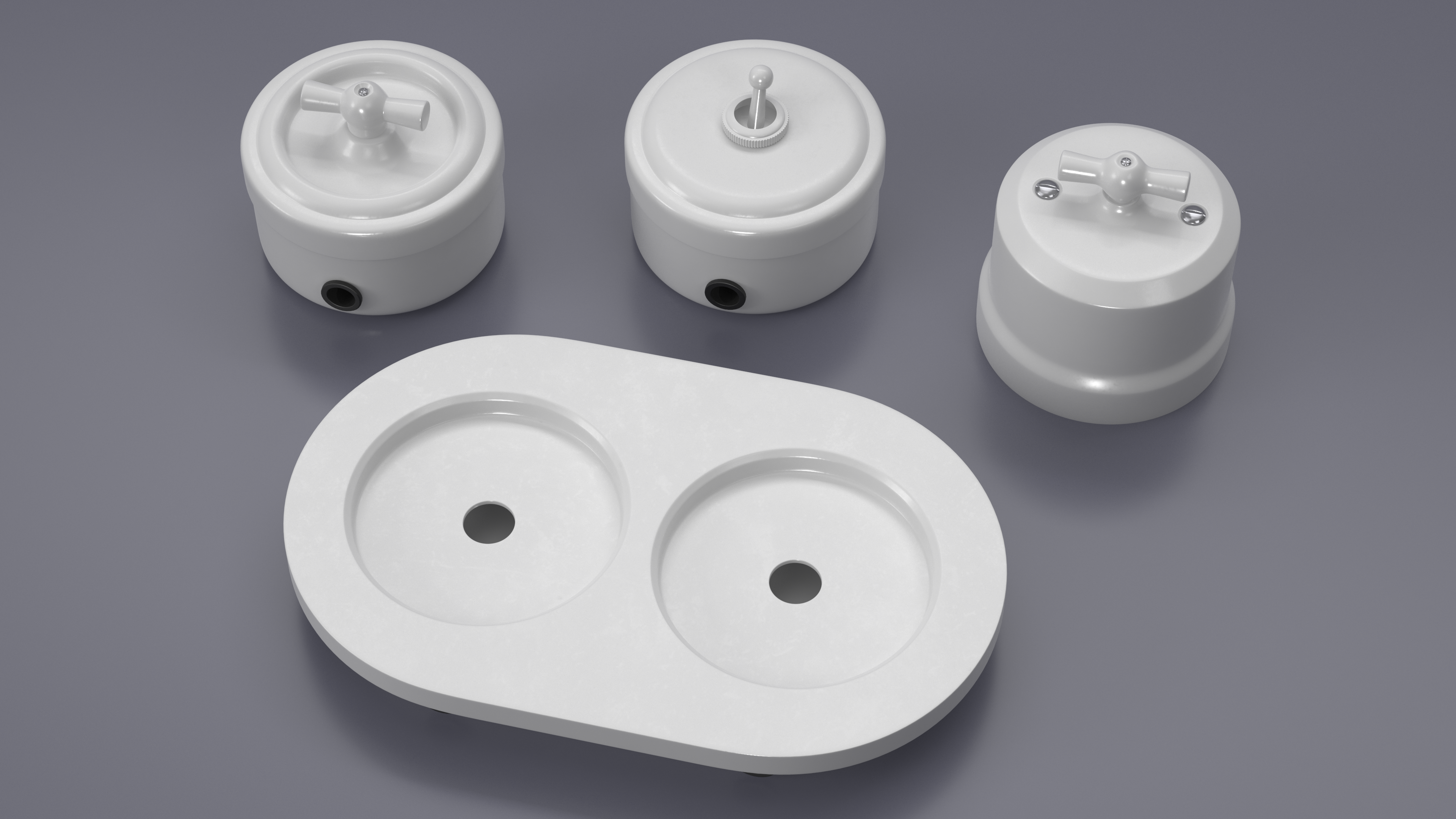 Ceramic Retro Switches White, view 6