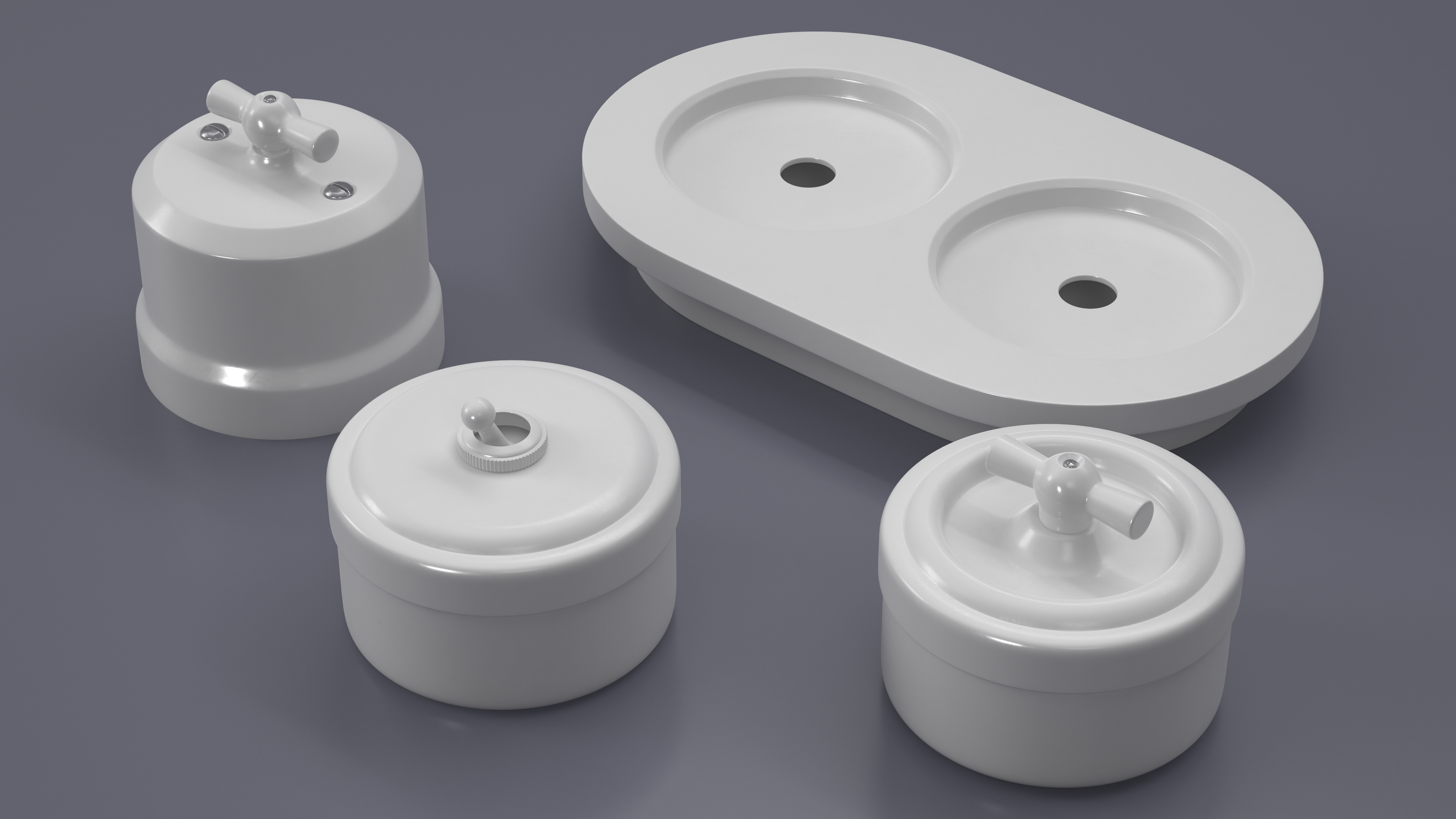 Ceramic Retro Switches White, view 5