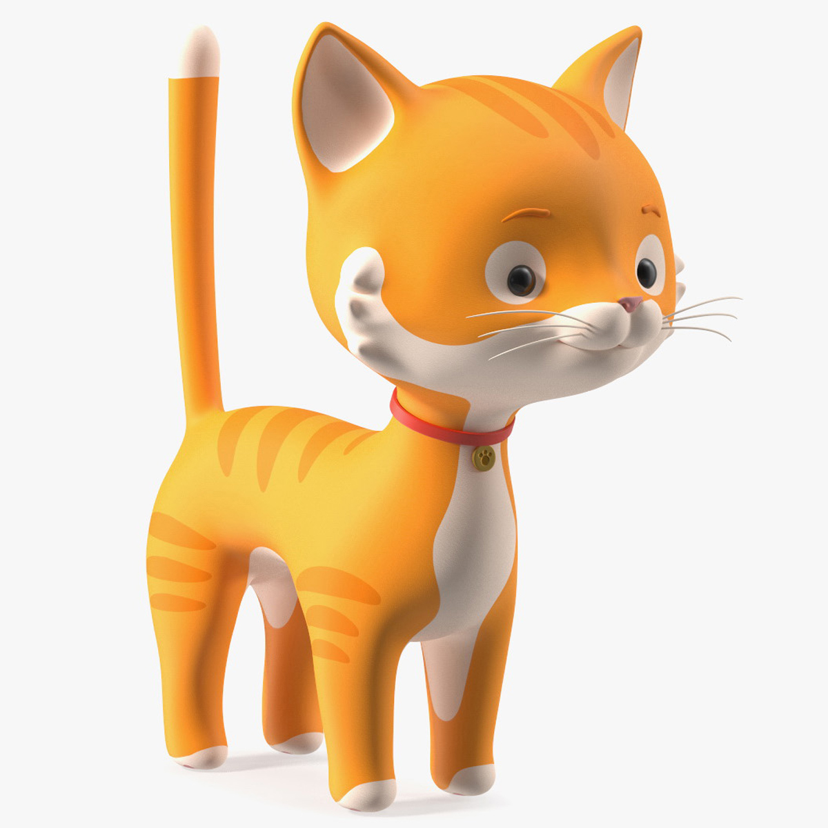 Funny and Cute Cartoon Cat Rigged for Cinema 4D 3D