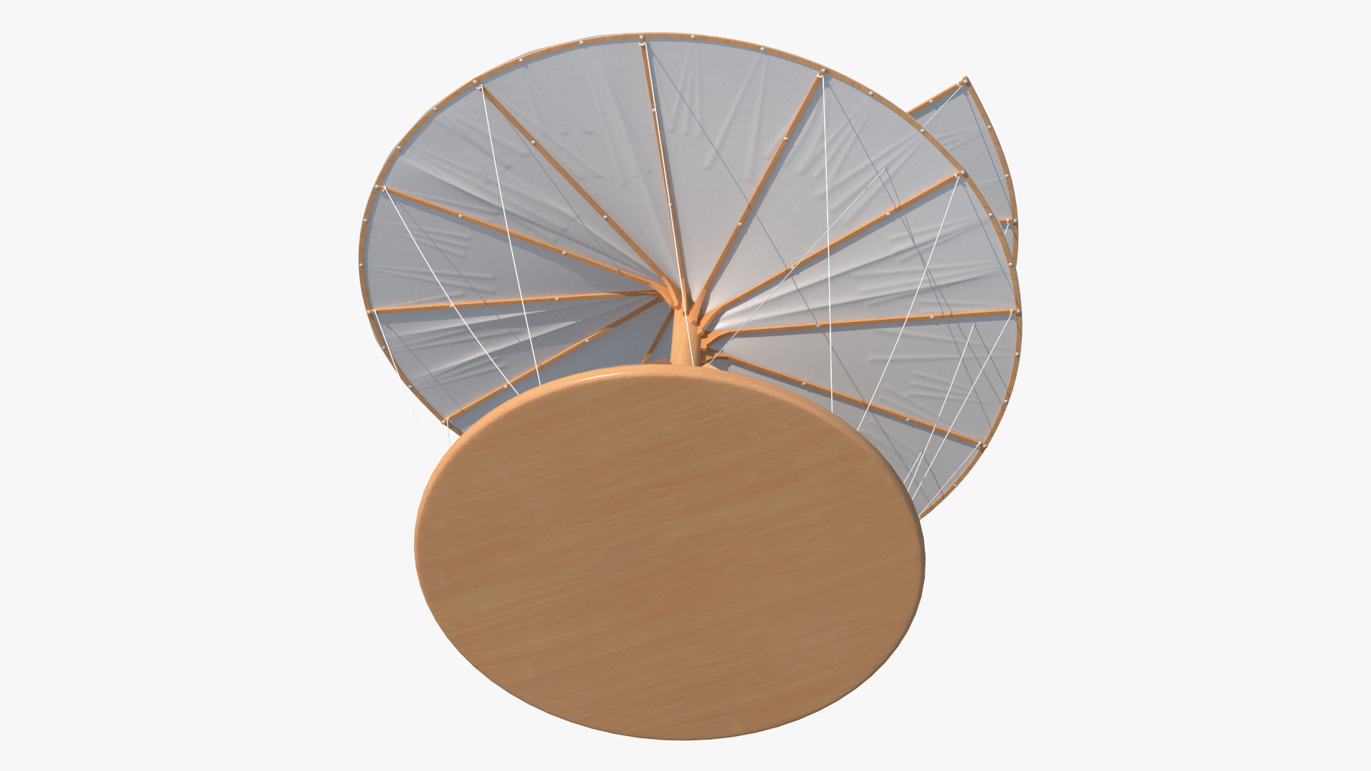 3D model Leonardo Da Vinci Helicopter Wooden Concept Rigged