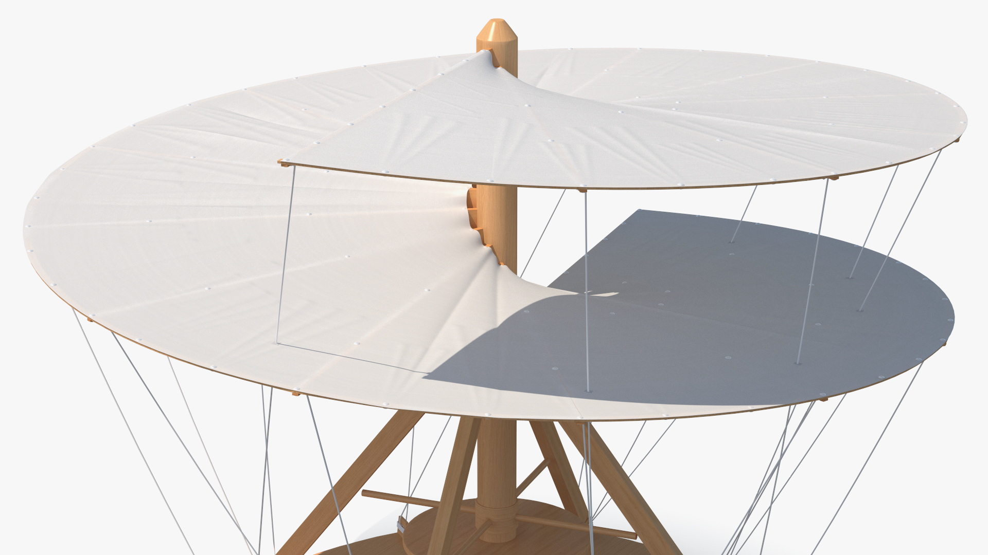 3D model Leonardo Da Vinci Helicopter Wooden Concept Rigged