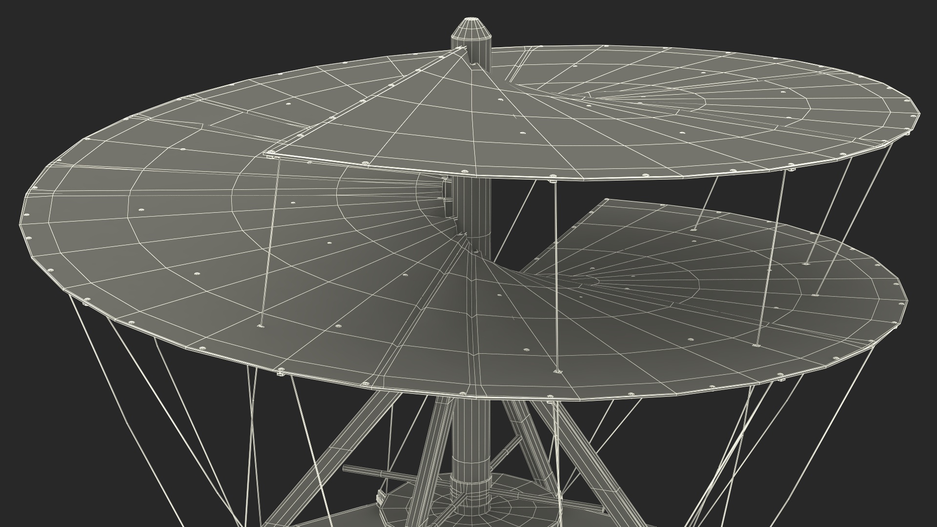 3D model Leonardo Da Vinci Helicopter Wooden Concept Rigged