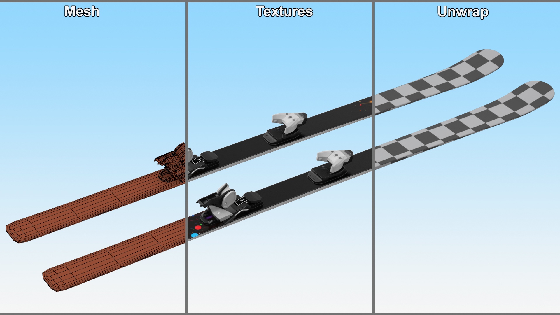 3D Snow Skis 3