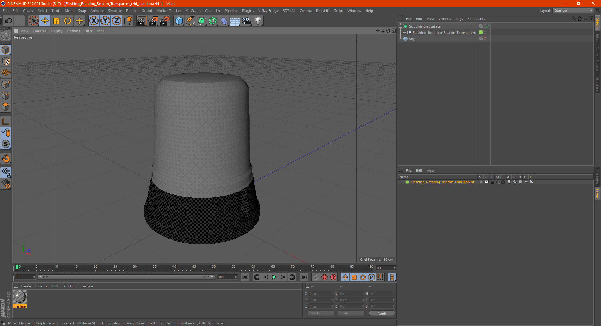 3D Flashing Rotating Beacon Transparent