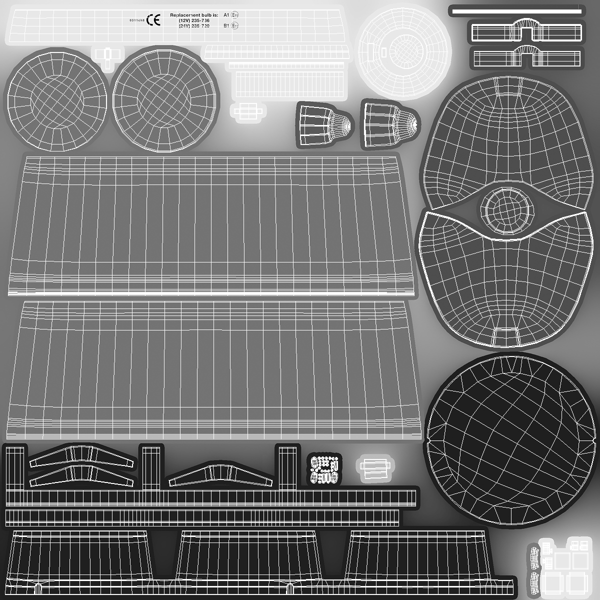 3D Flashing Rotating Beacon Transparent