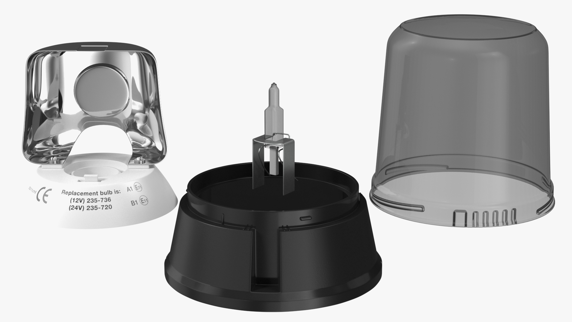 3D Flashing Rotating Beacon Transparent