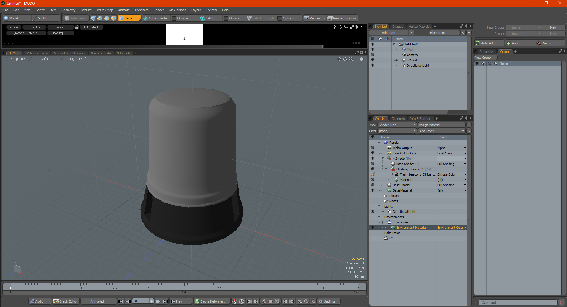3D Flashing Rotating Beacon Transparent