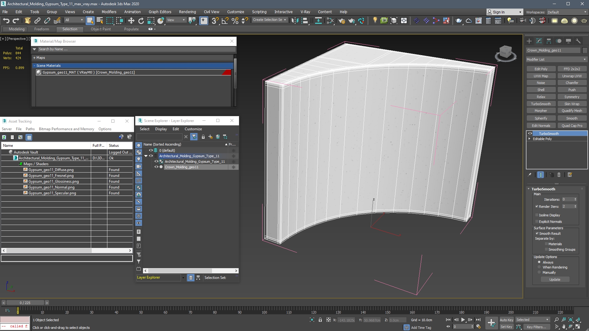 3D Architectural Molding Gypsum Type 11
