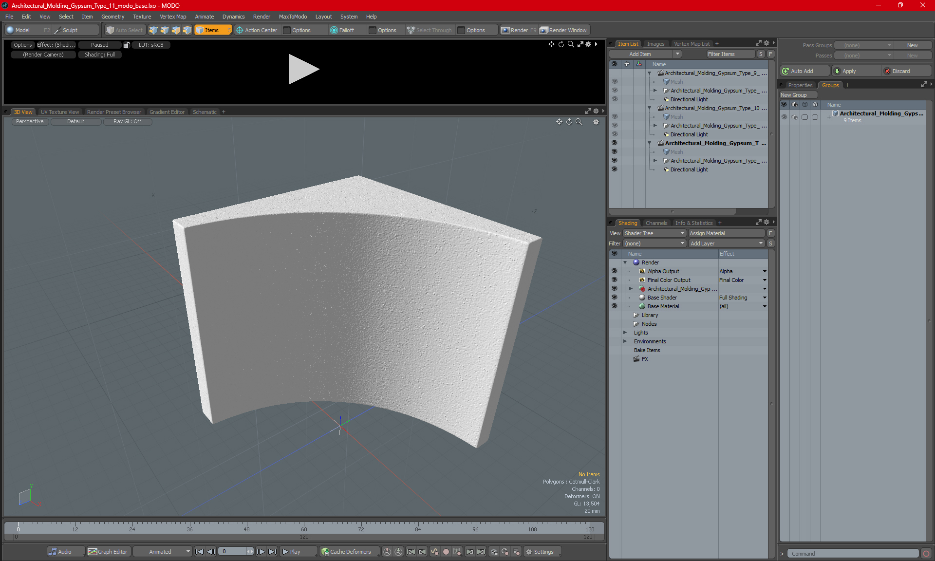 3D Architectural Molding Gypsum Type 11