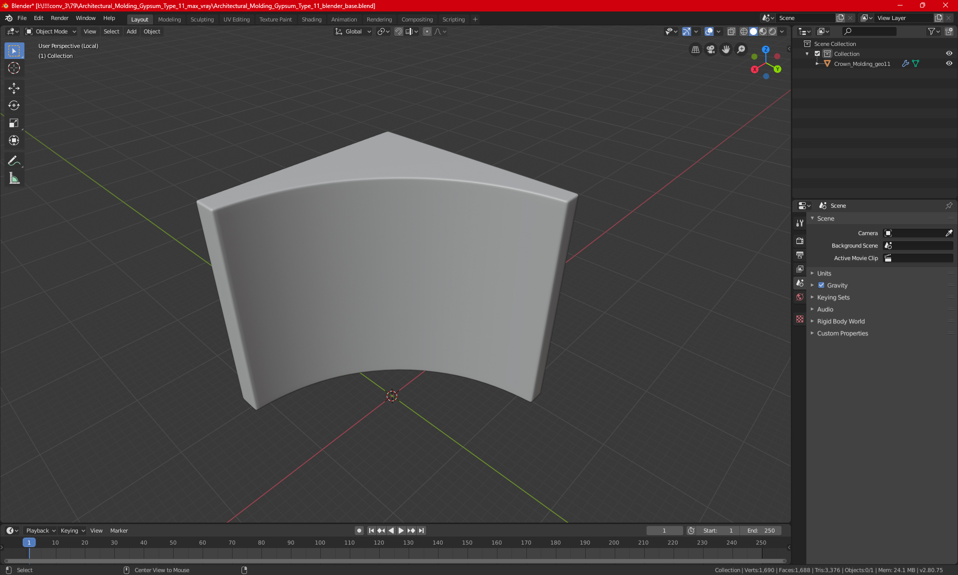 3D Architectural Molding Gypsum Type 11