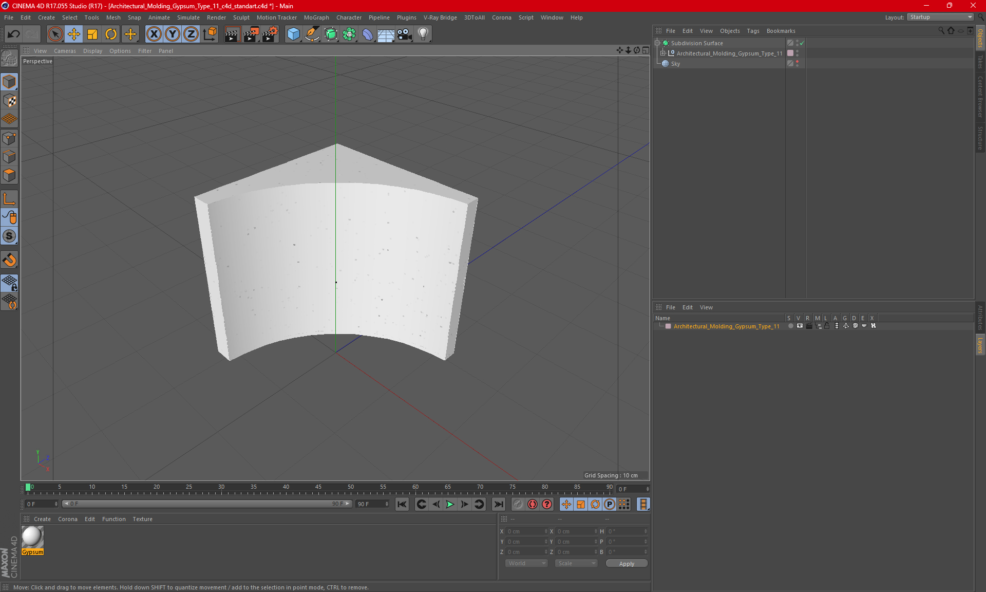 3D Architectural Molding Gypsum Type 11