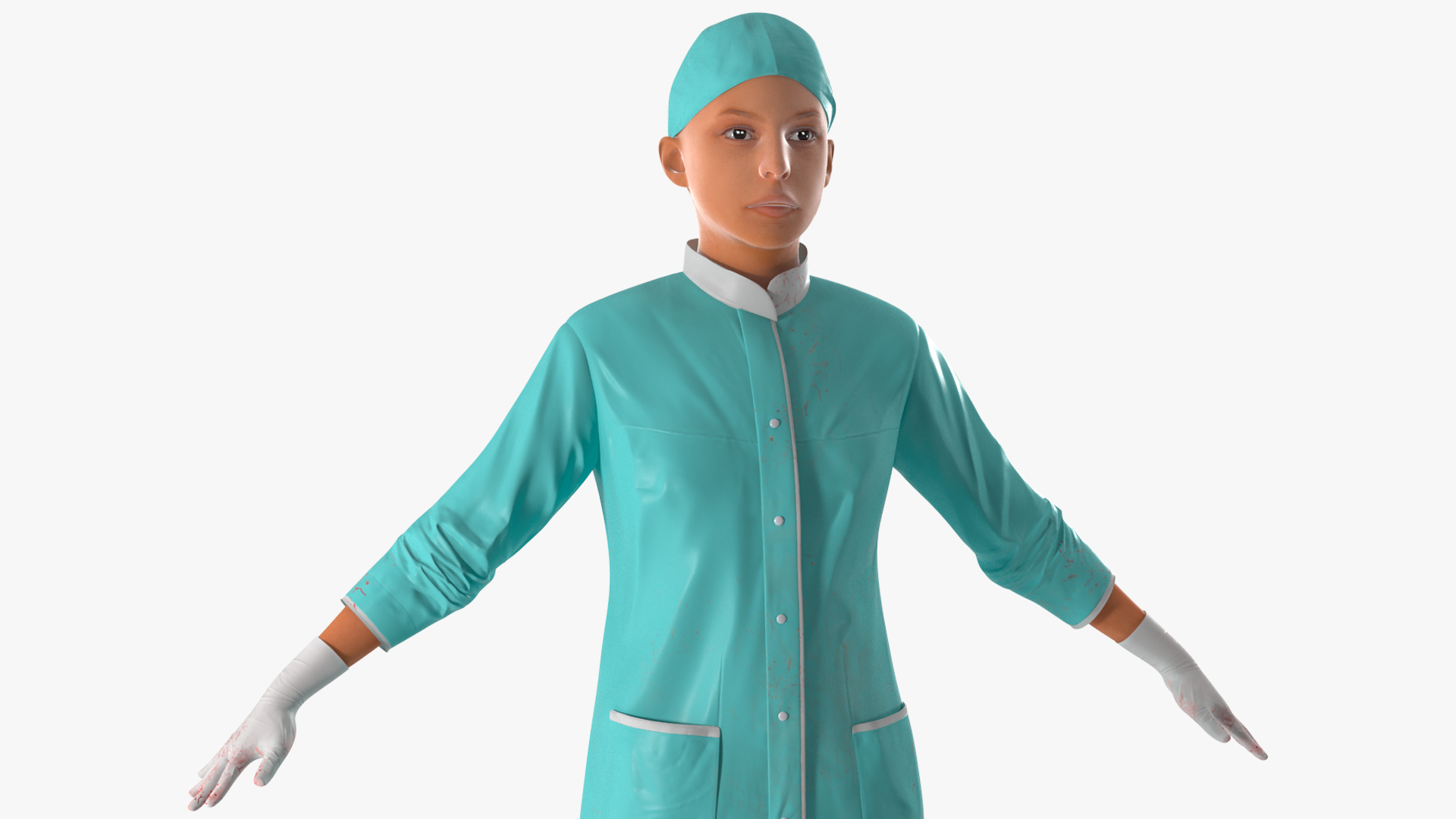 3D Lady Surgeon or Nurse Rigged model
