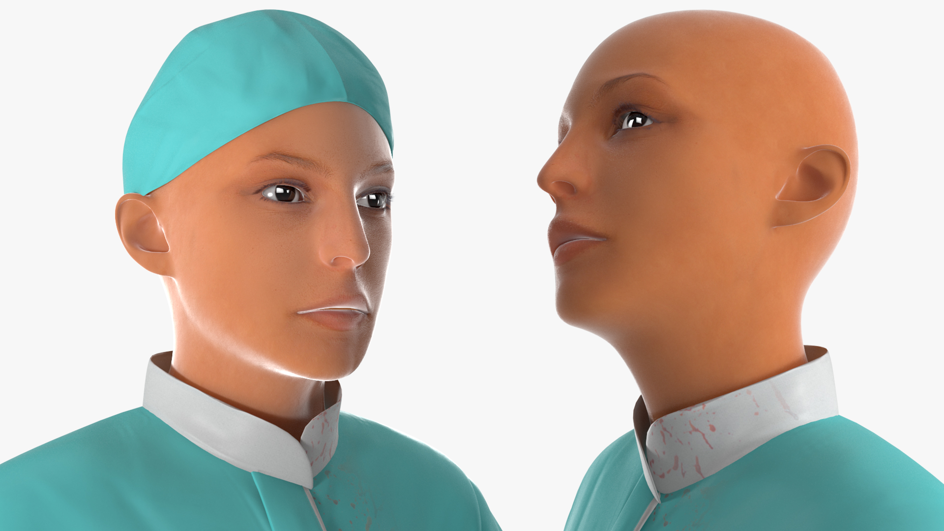 3D Lady Surgeon or Nurse Rigged model