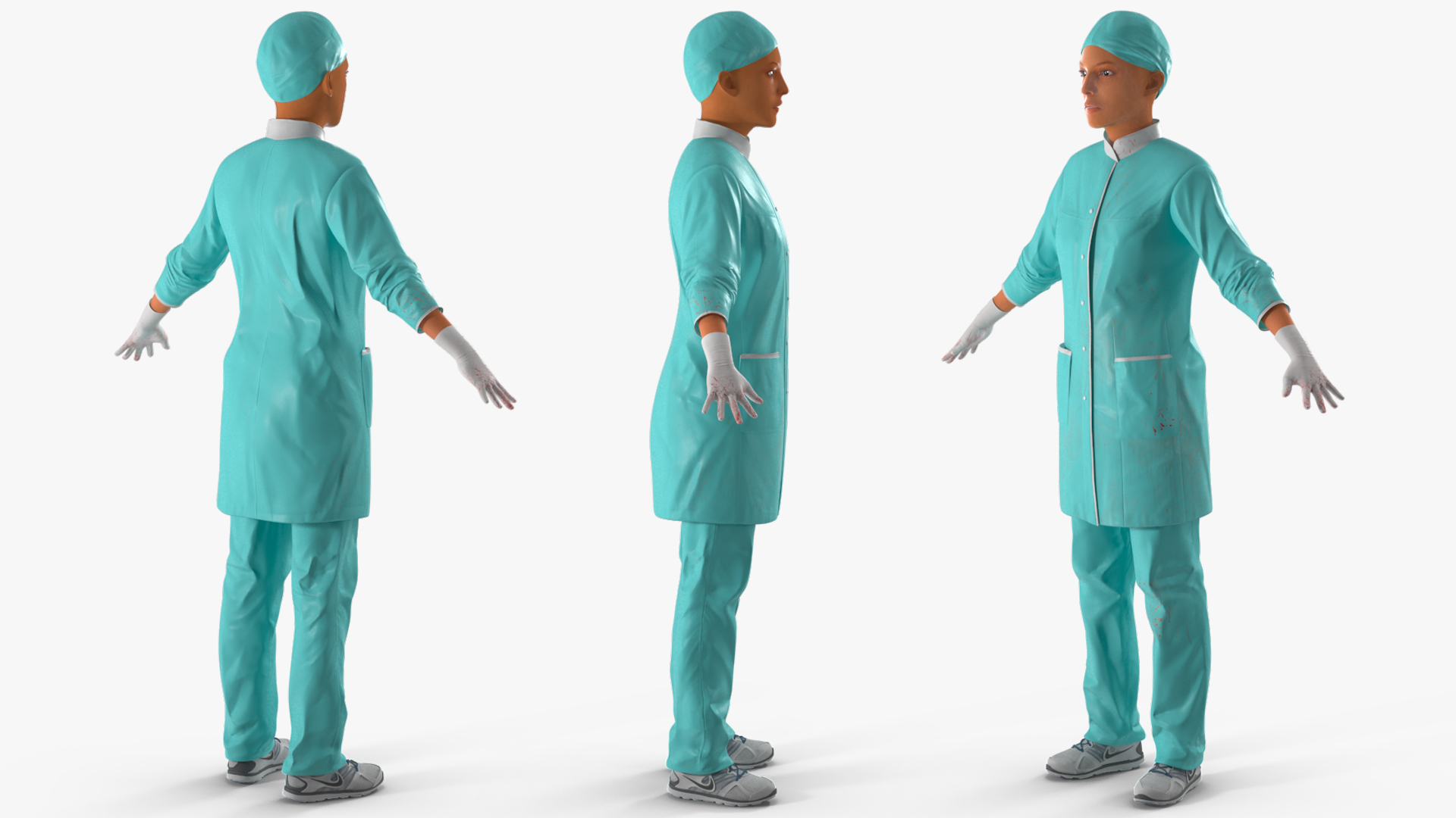 3D Lady Surgeon or Nurse Rigged model