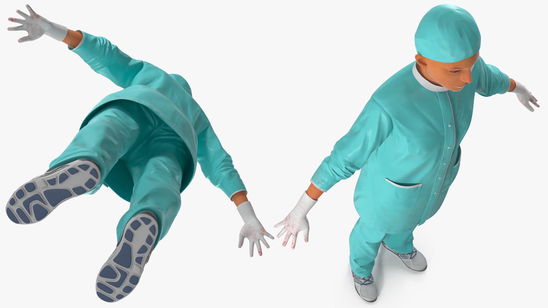 3D Lady Surgeon or Nurse Rigged model