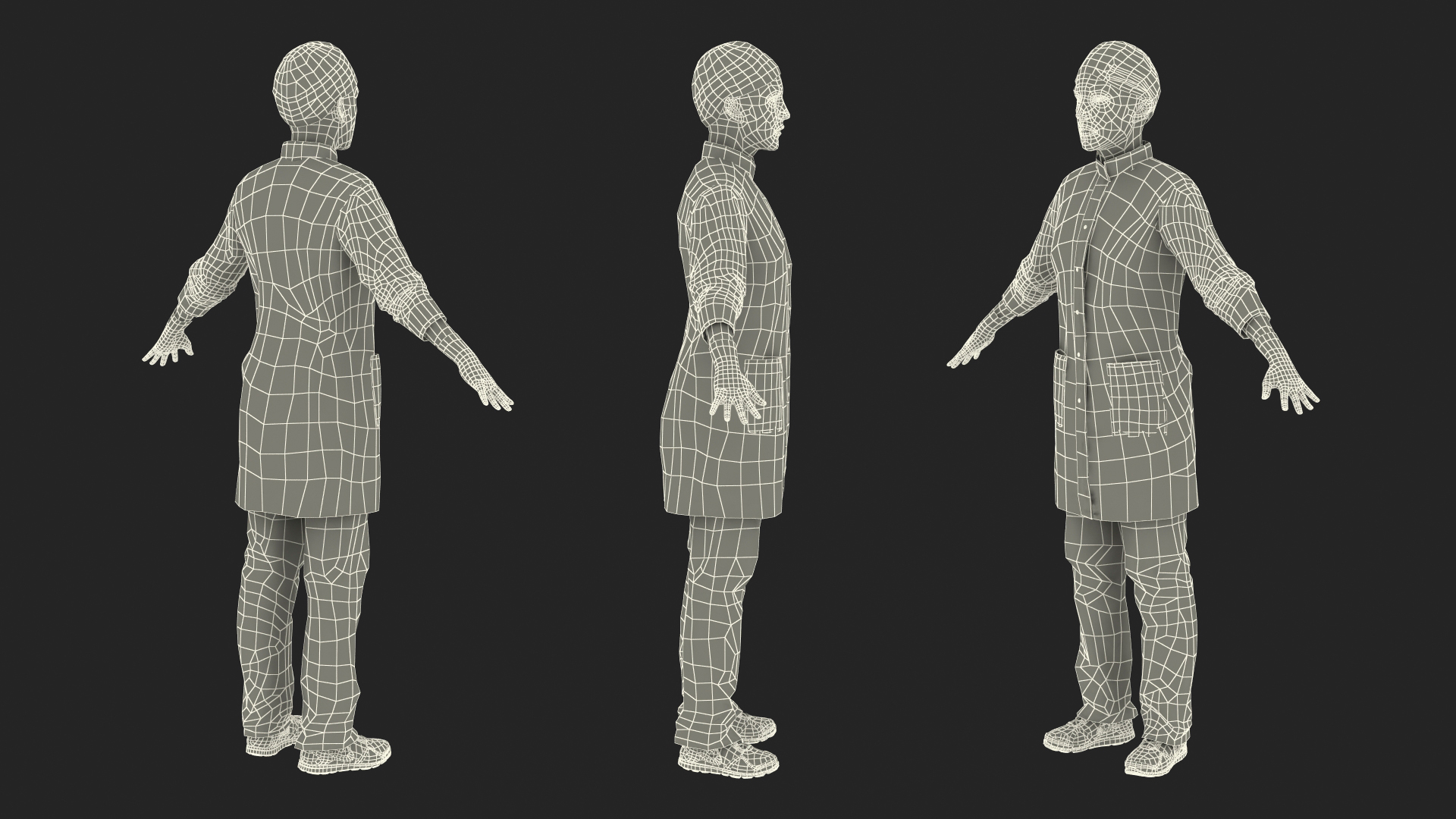 3D Lady Surgeon or Nurse Rigged model