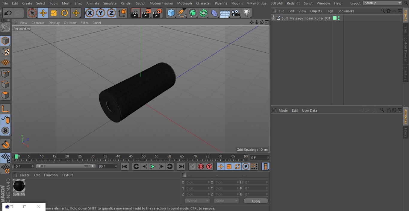 Soft Massage Foam Roller 3D model