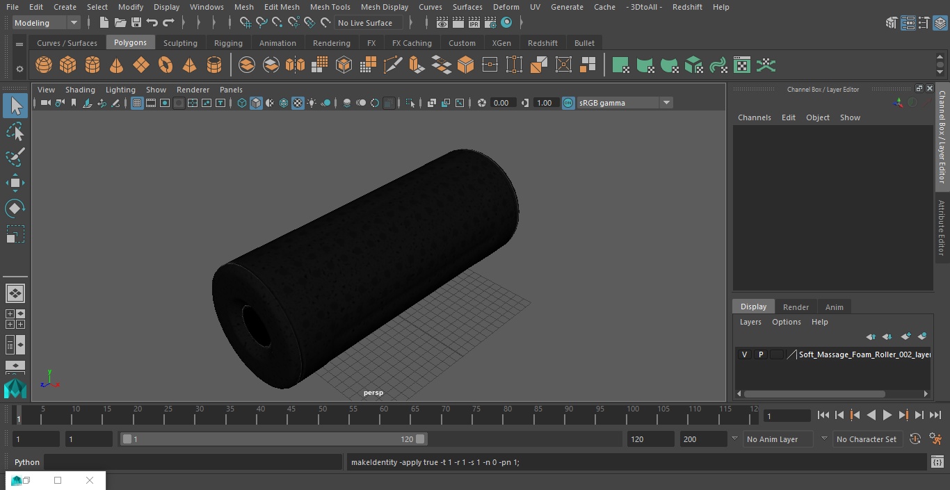 Soft Massage Foam Roller 3D model
