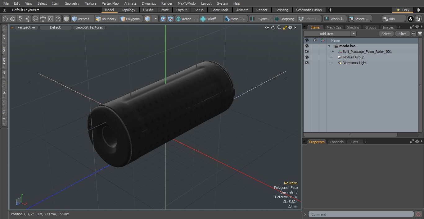 Soft Massage Foam Roller 3D model
