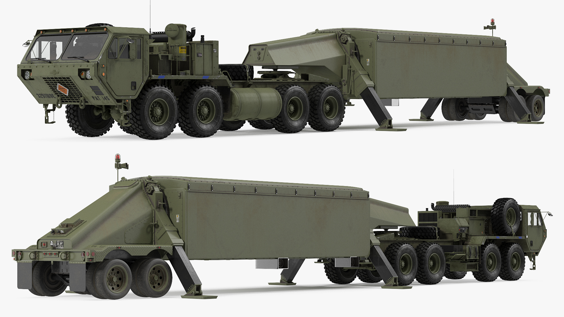 Tractor M983 with THAAD TPY2 Radar 3D model