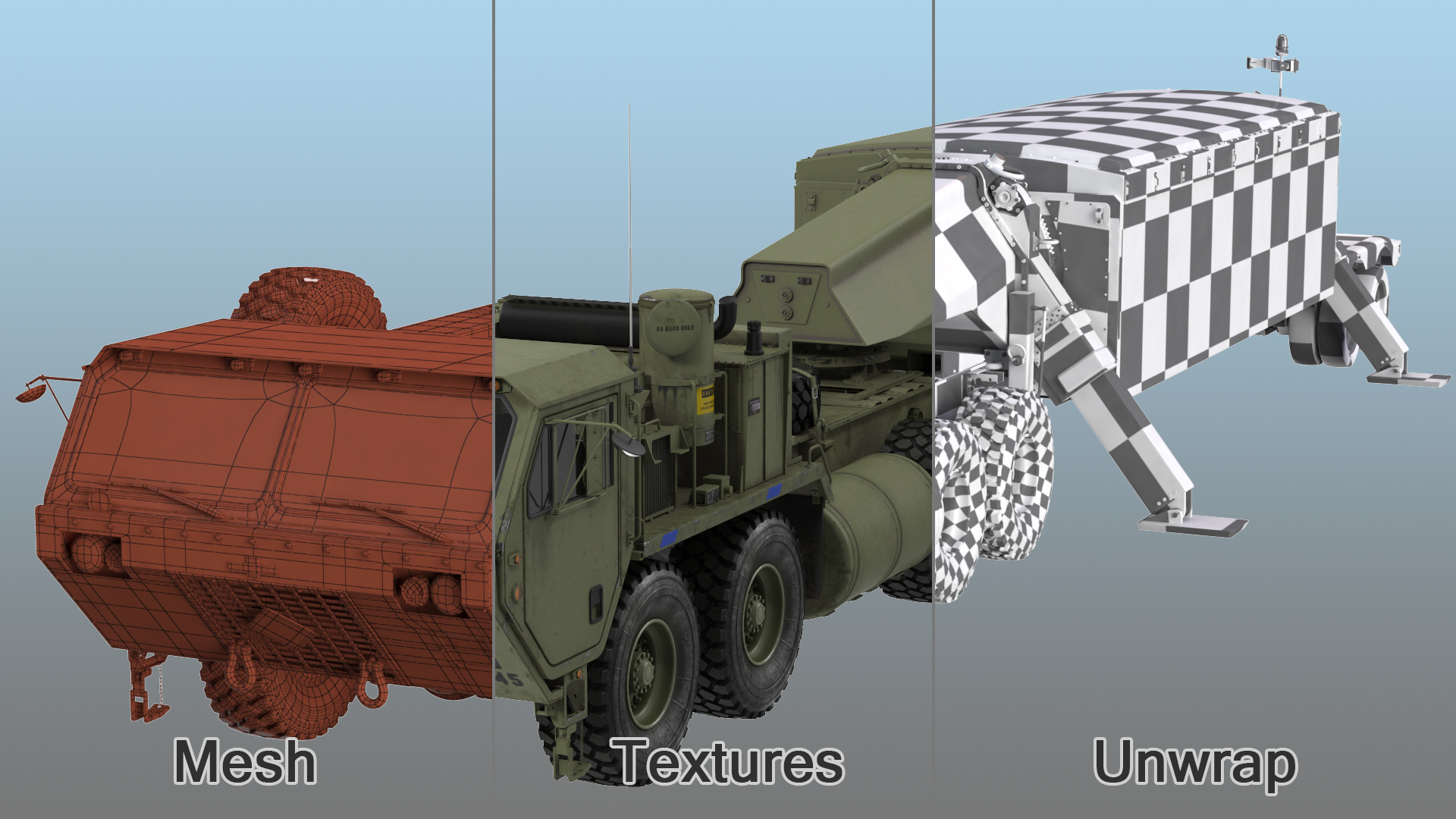 Tractor M983 with THAAD TPY2 Radar 3D model