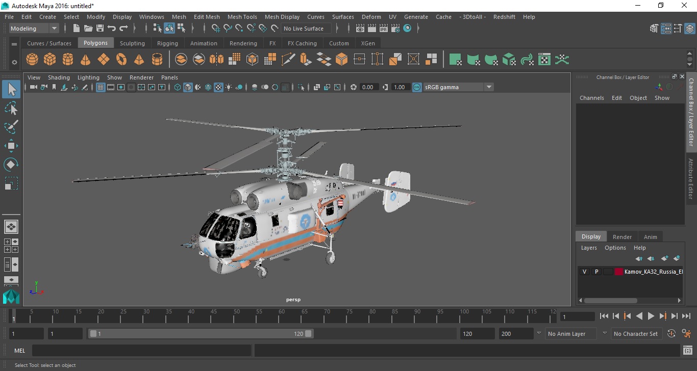 3D Kamov KA32 Russia EMERCOM Helicopter