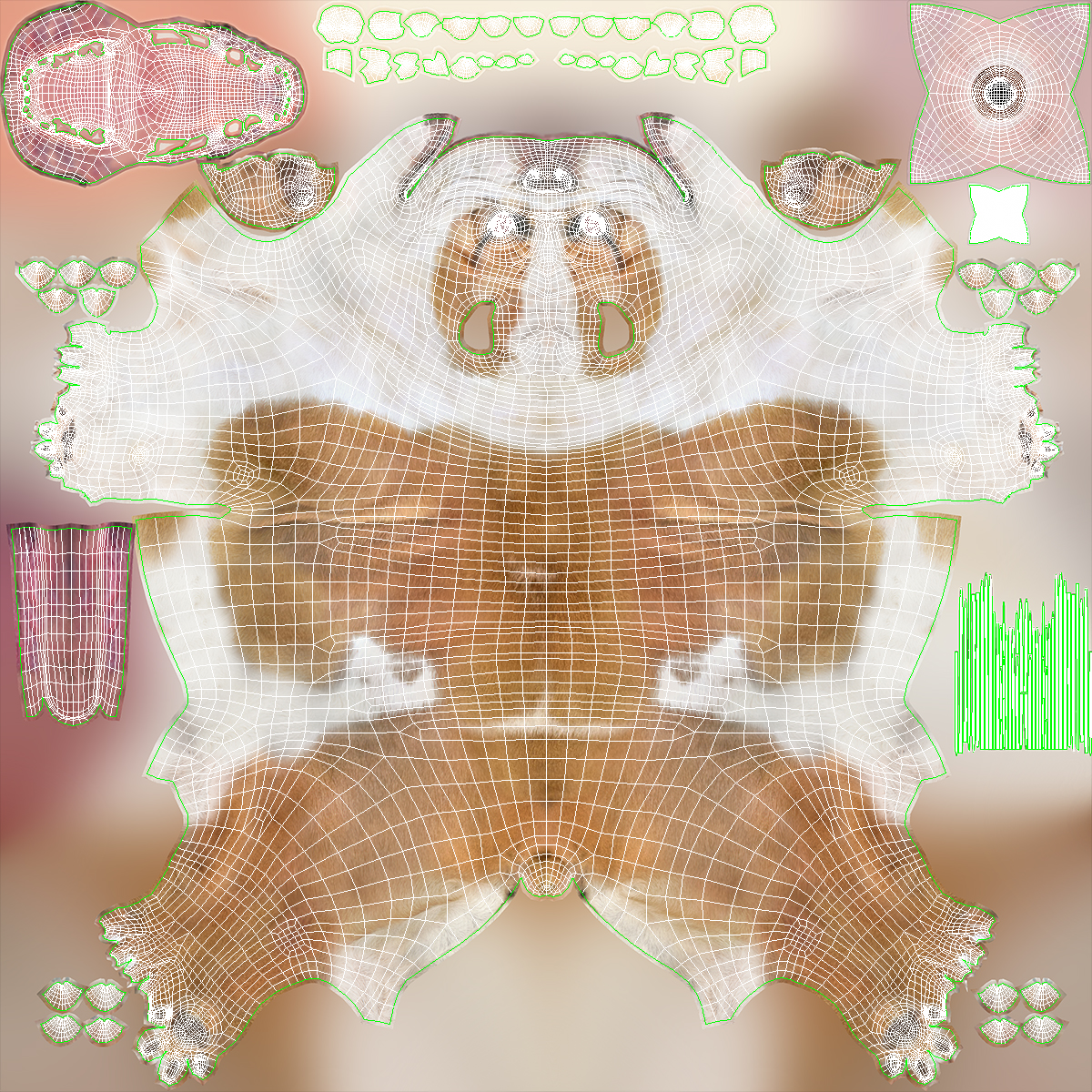 Bulldog Sitting Up Fur 3D