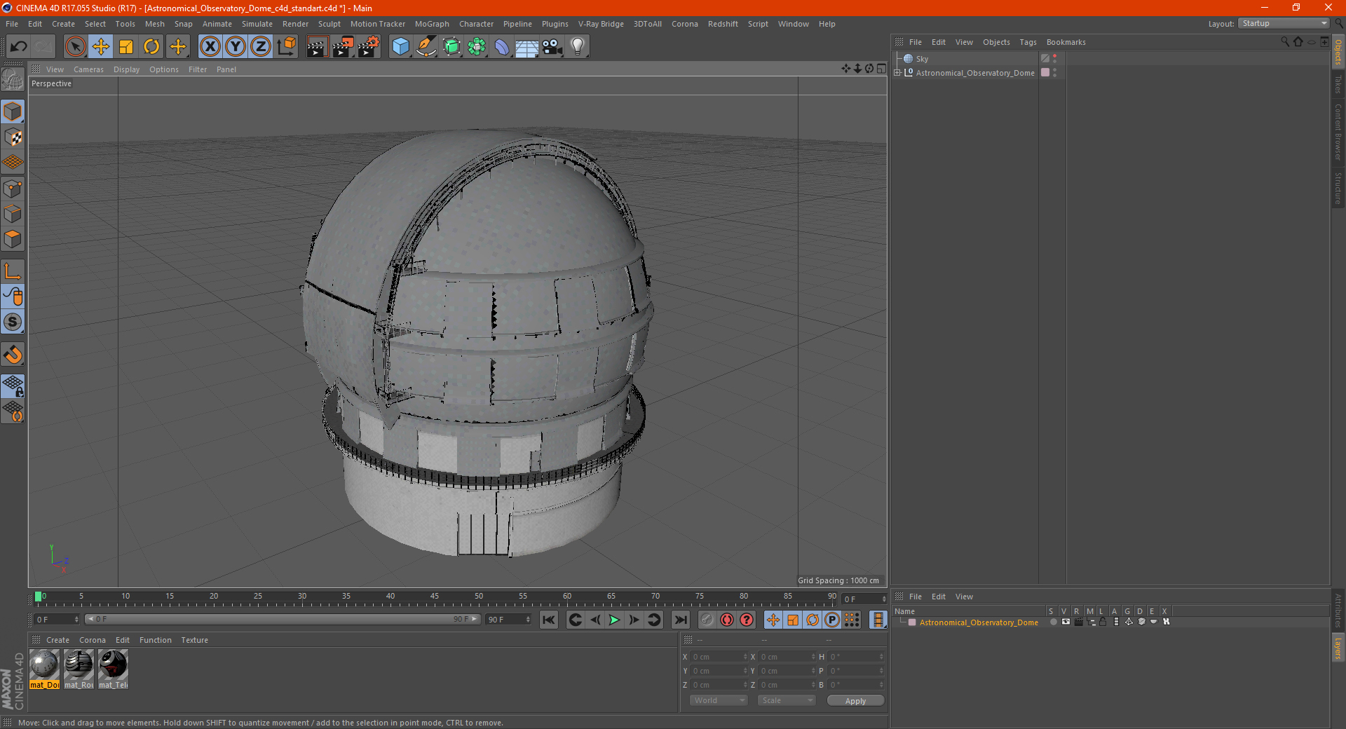 Astronomical Observatory Dome 3D model