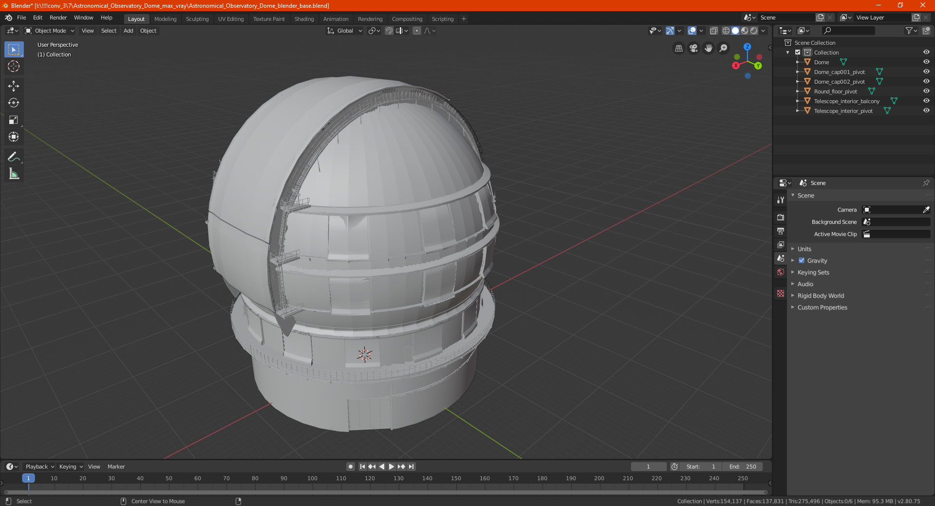 Astronomical Observatory Dome 3D model