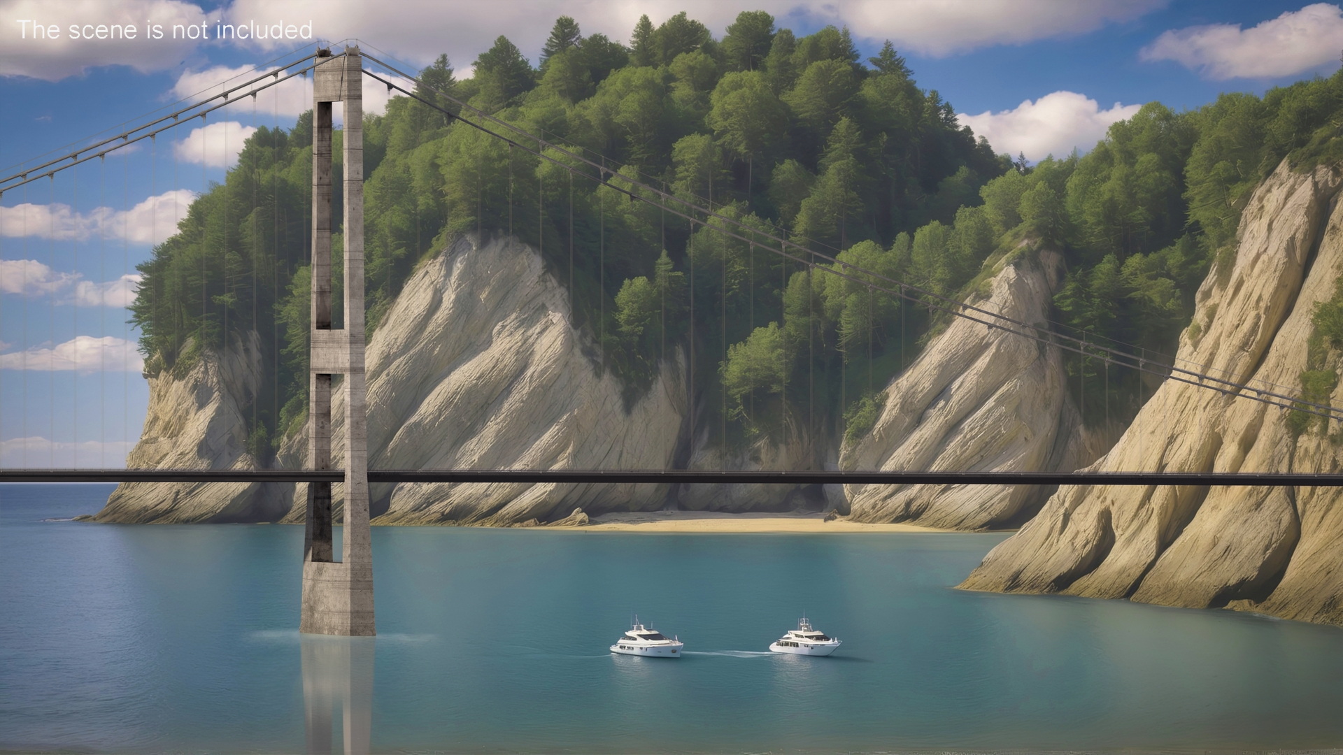 3D Suspension Great Belt Bridge model