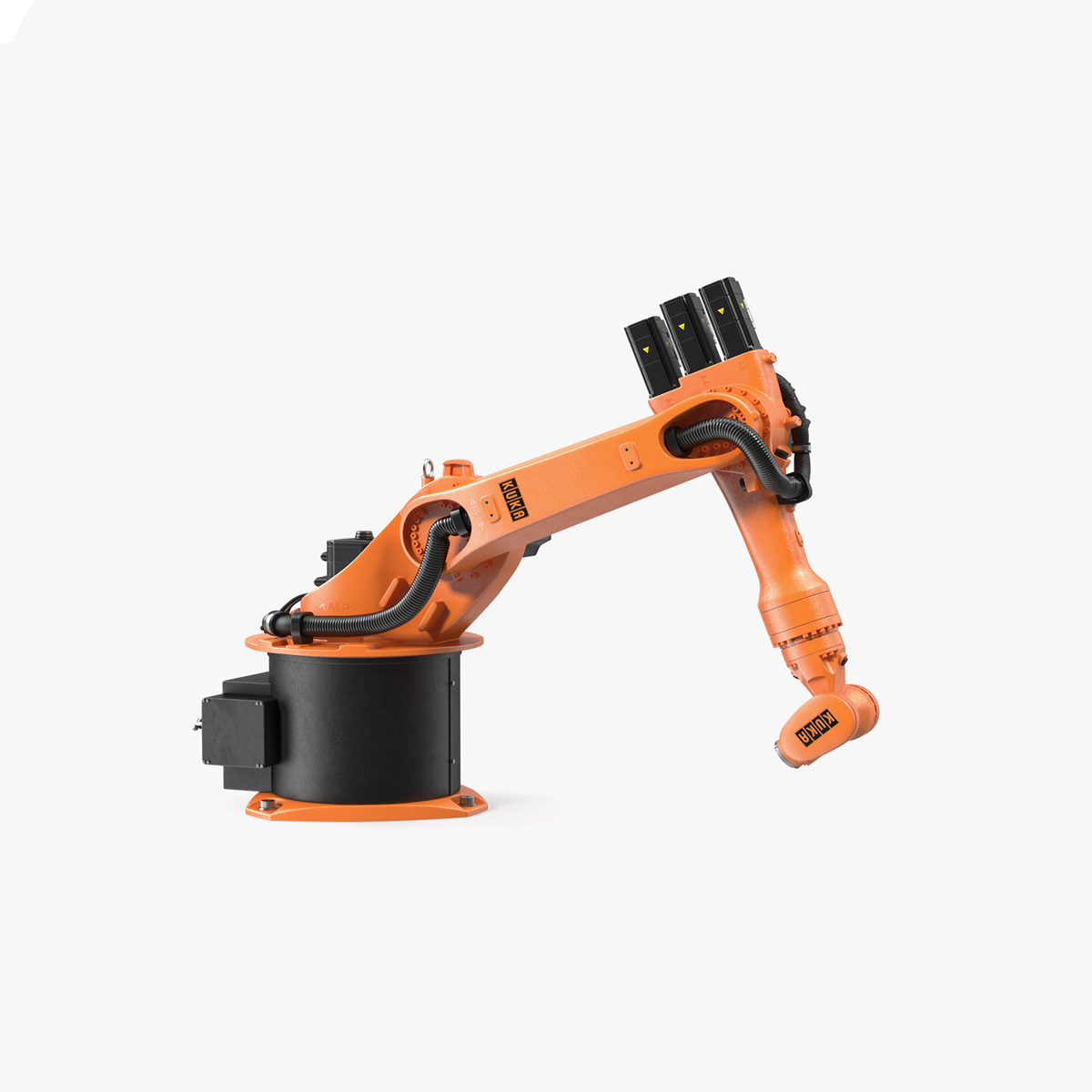 3D model 6 axis Robot Arm Kuka KR 16 3 Rigged for Cinema 4D