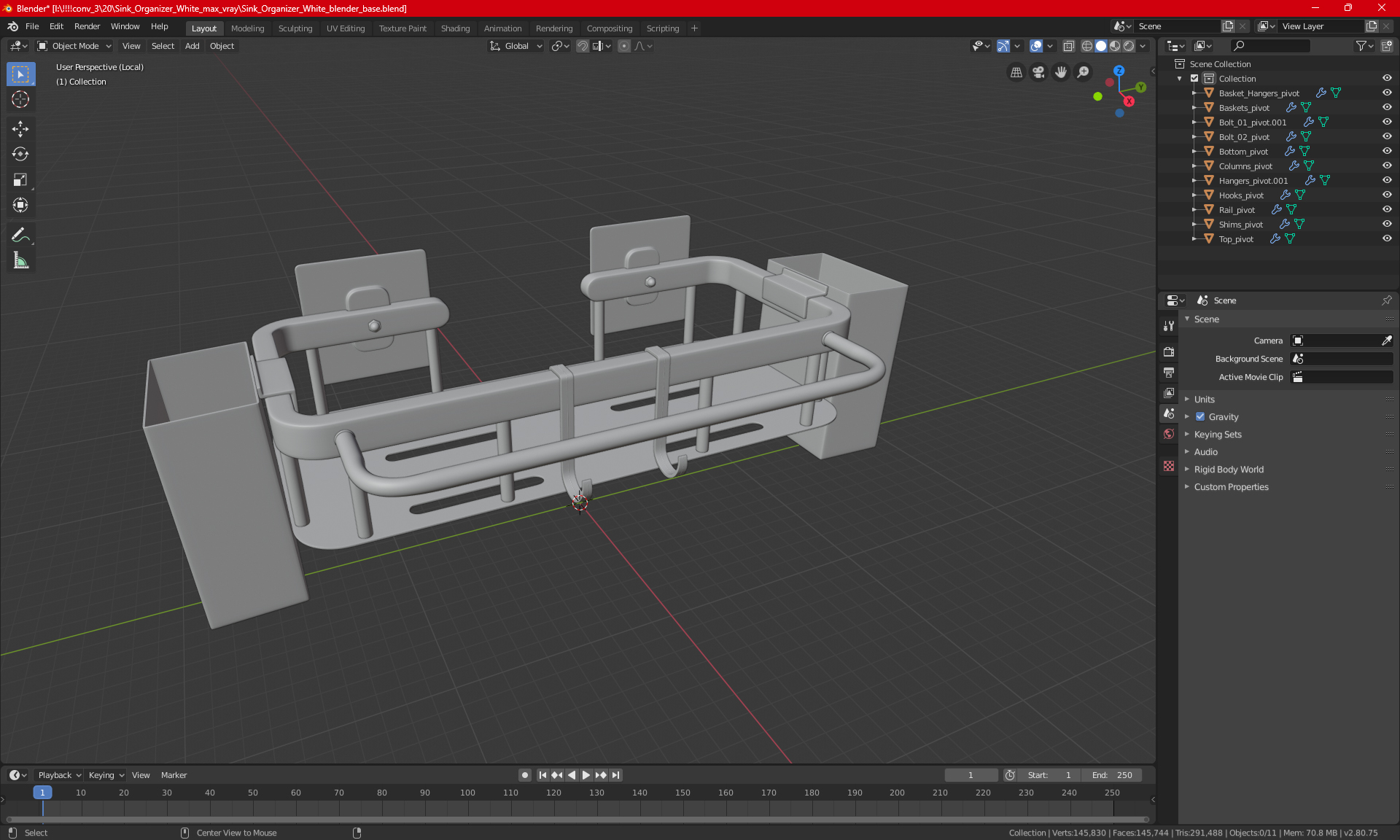 3D model Sink Organizer White