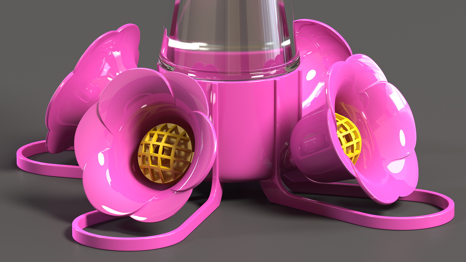 3D Pink Hummingbird Feeder model