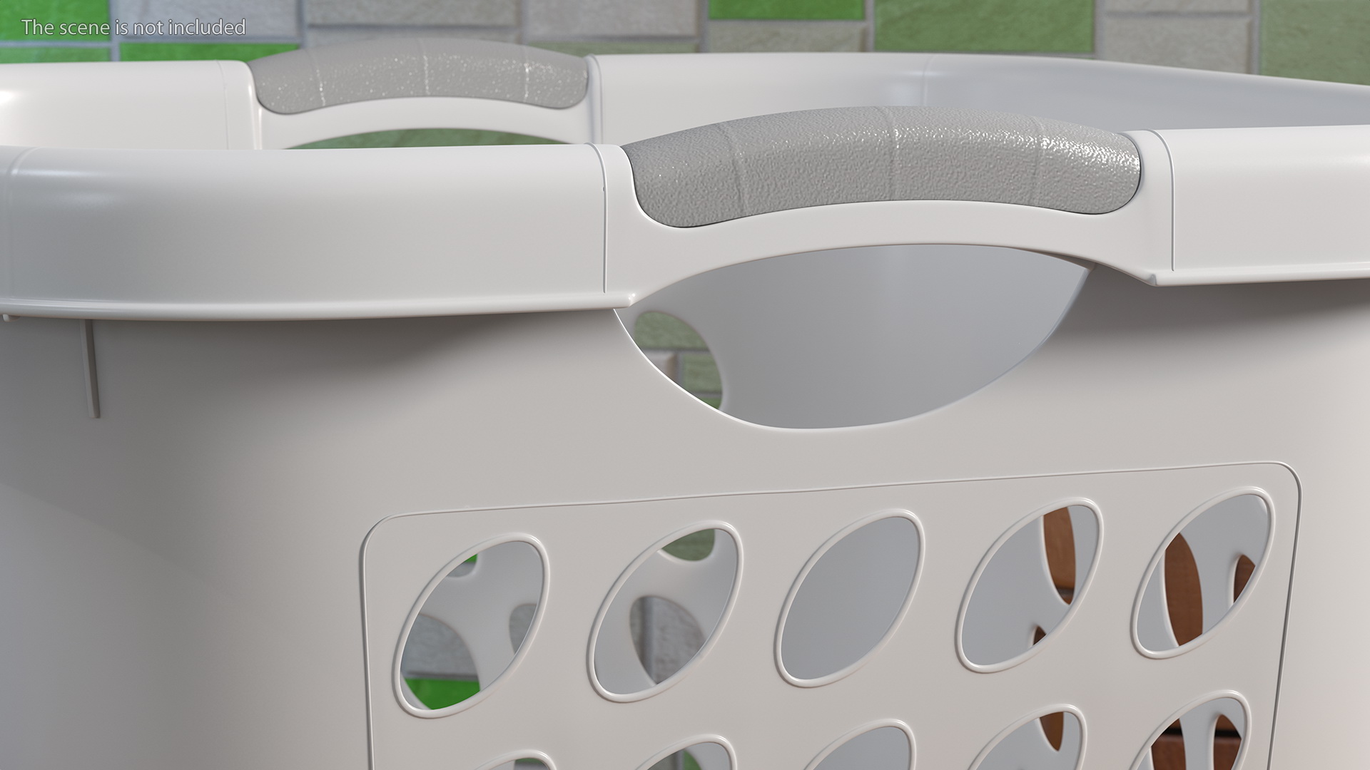 3D model Plastic Laundry Basket Square White