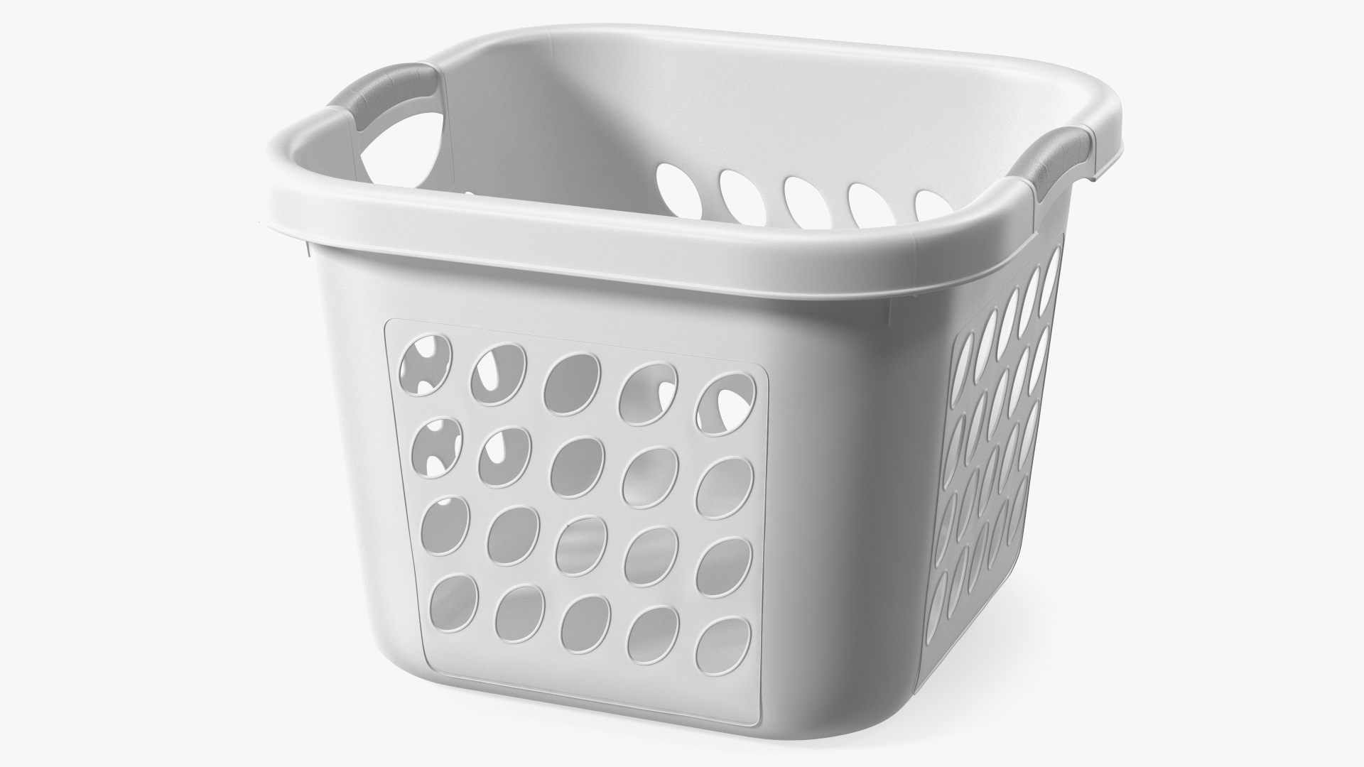 3D model Plastic Laundry Basket Square White