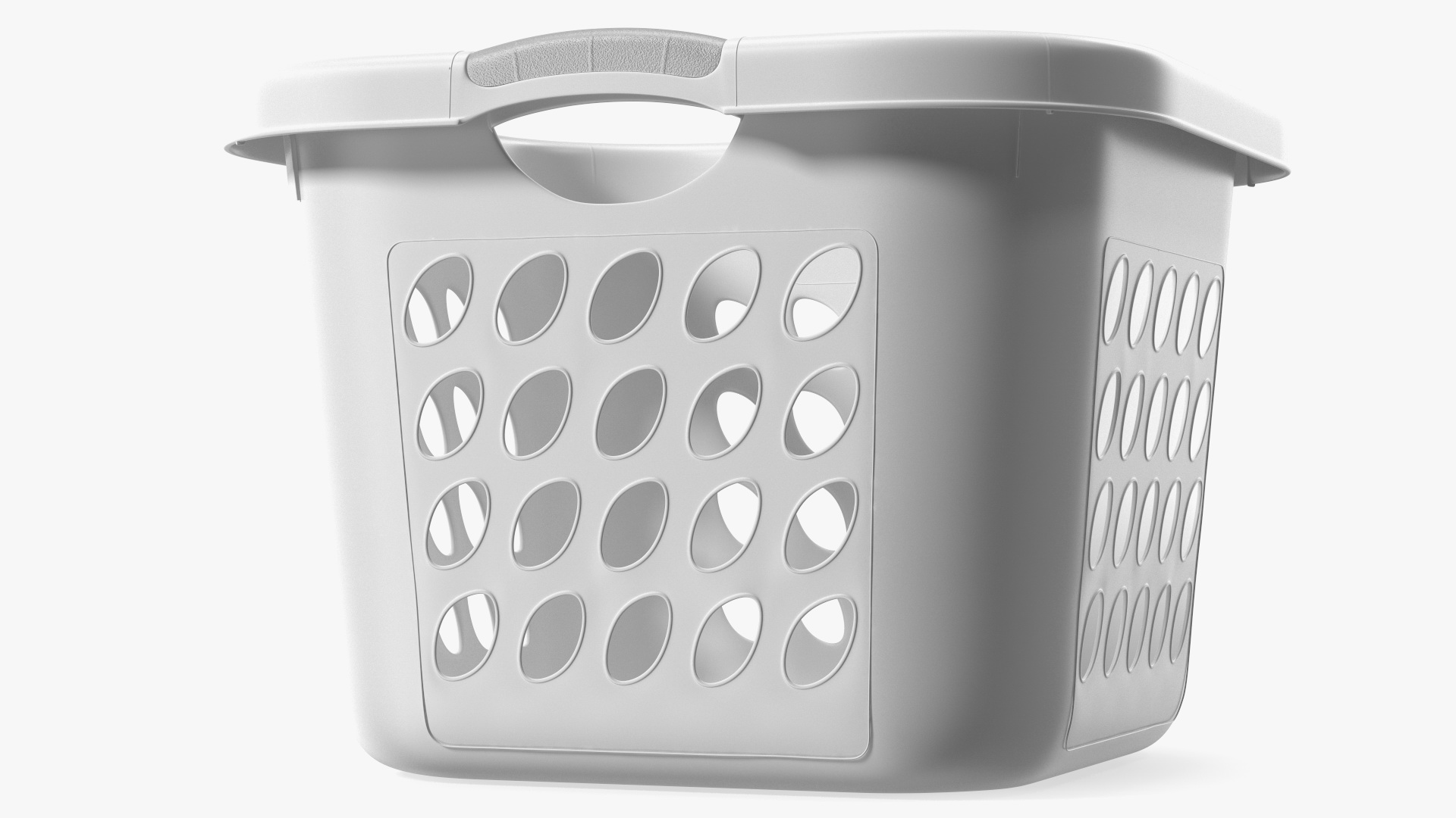 3D model Plastic Laundry Basket Square White