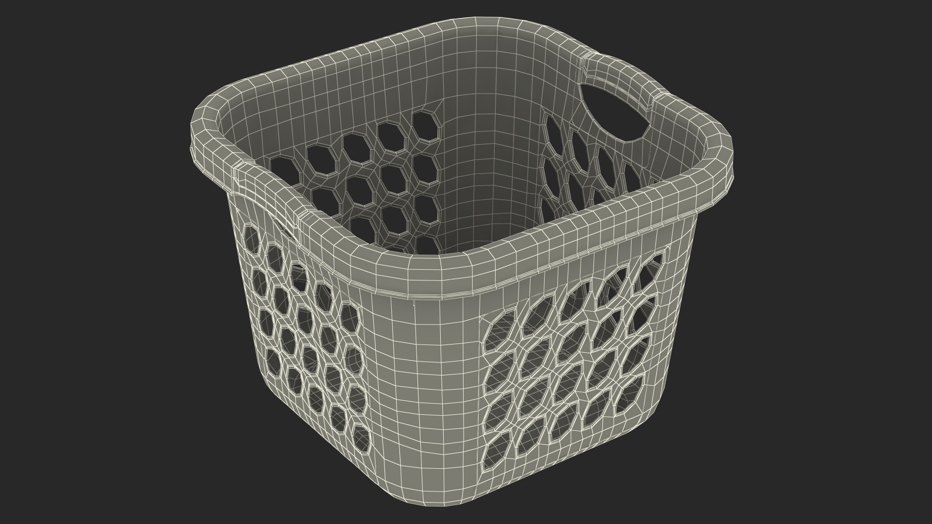 3D model Plastic Laundry Basket Square White