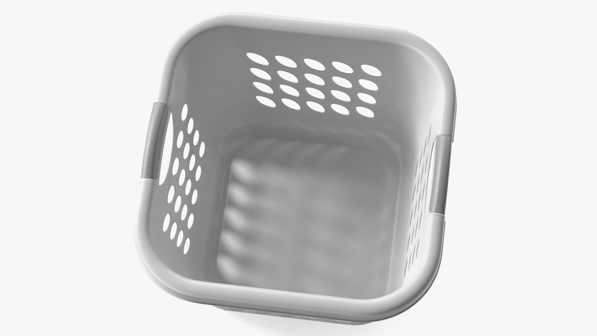 3D model Plastic Laundry Basket Square White