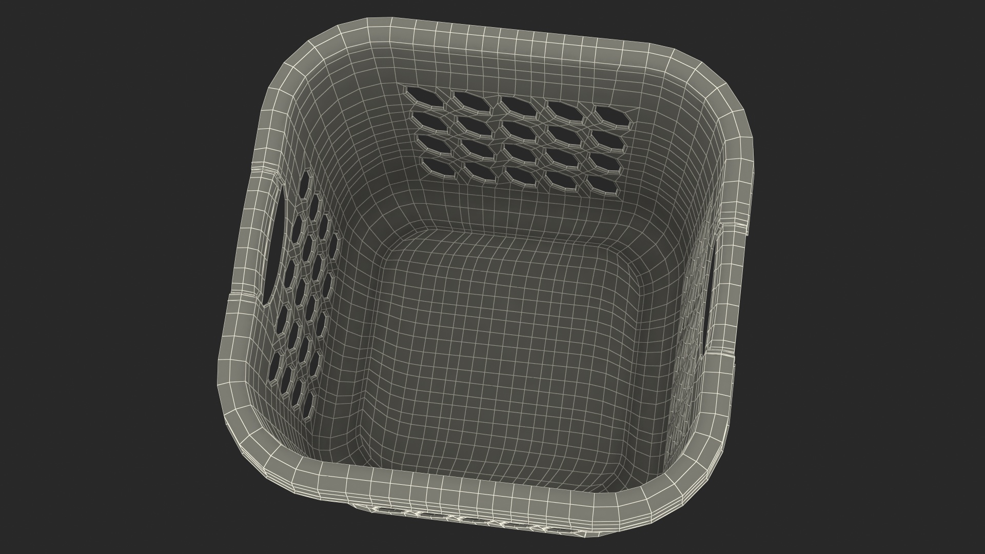 3D model Plastic Laundry Basket Square White