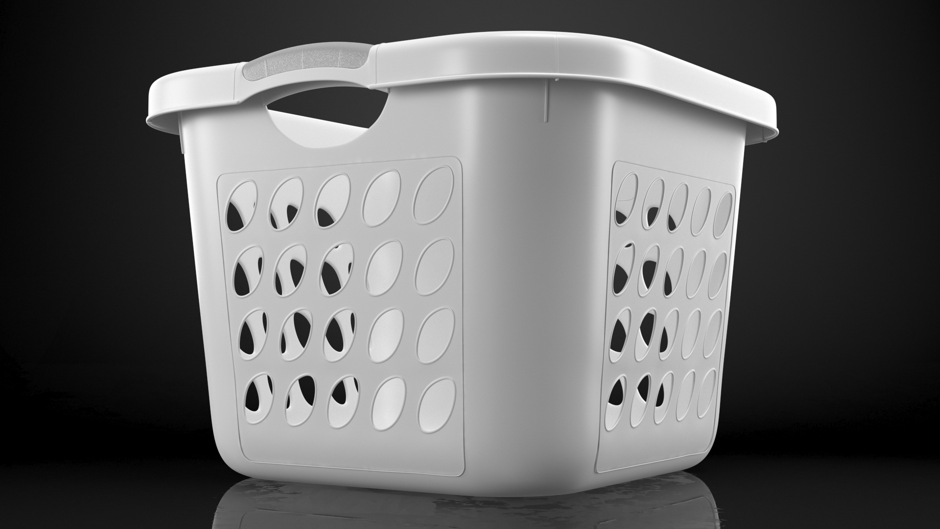 3D model Plastic Laundry Basket Square White